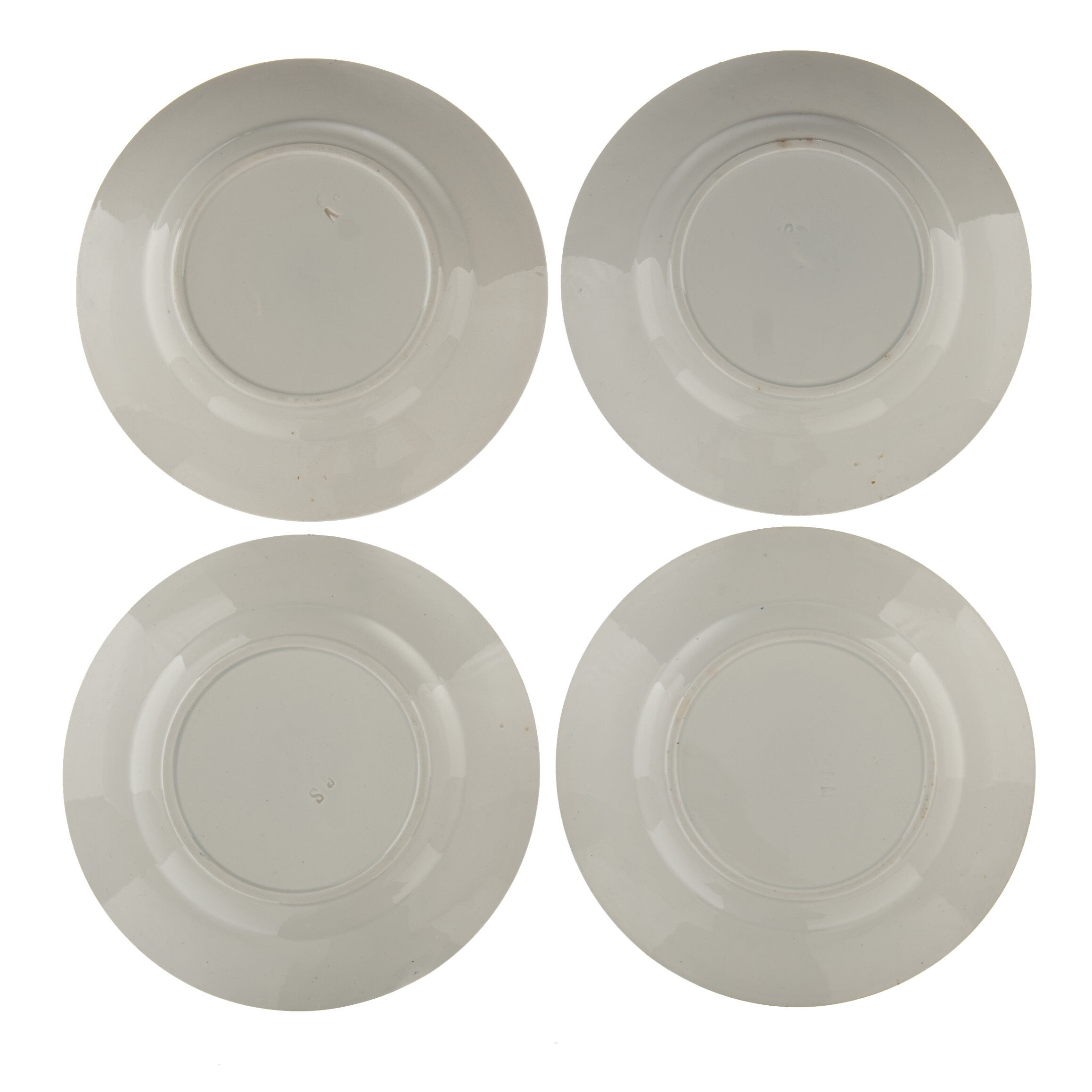 4 Flat plates old France earthenware