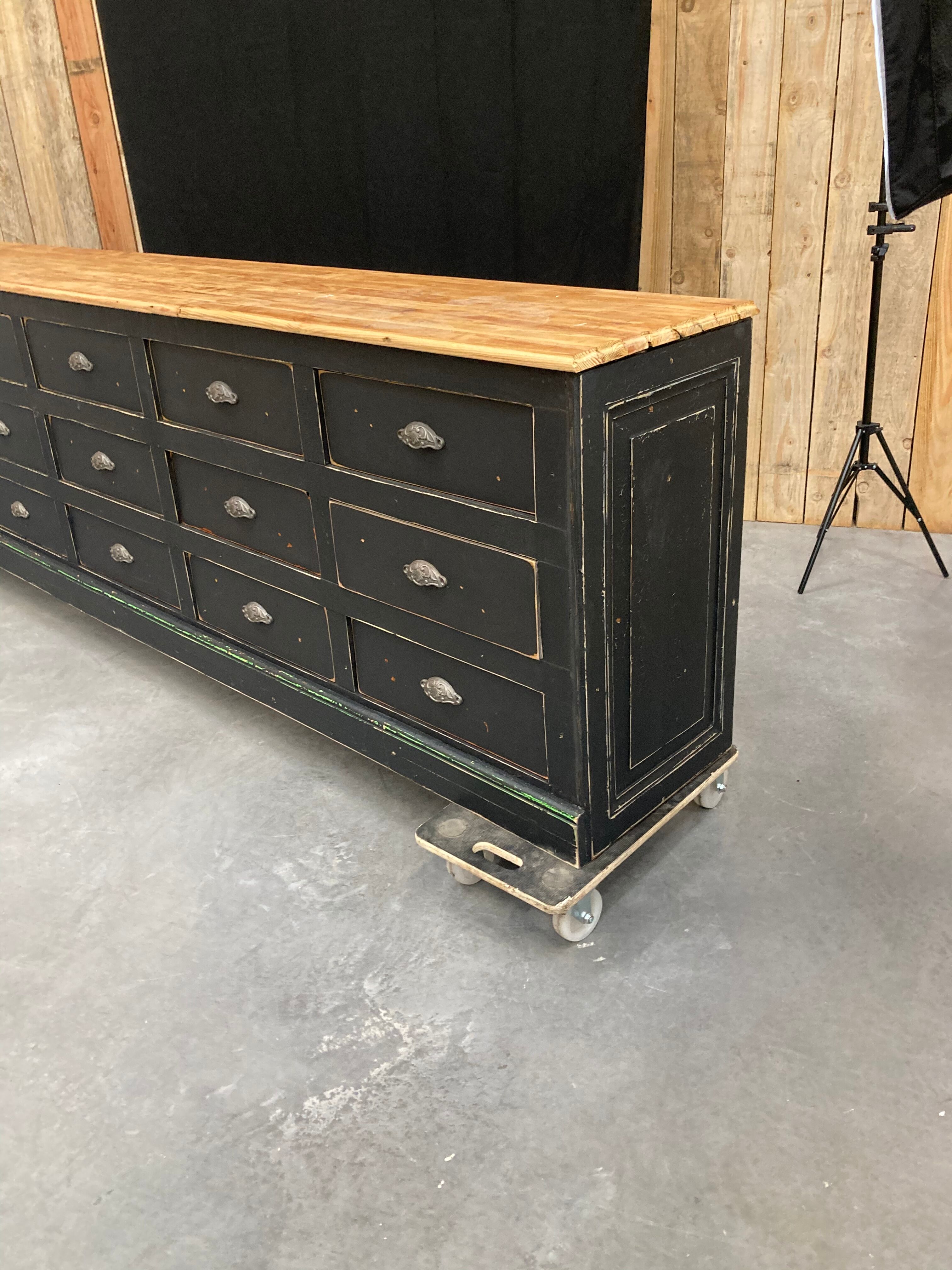 Former large craft furniture with 15 drawers