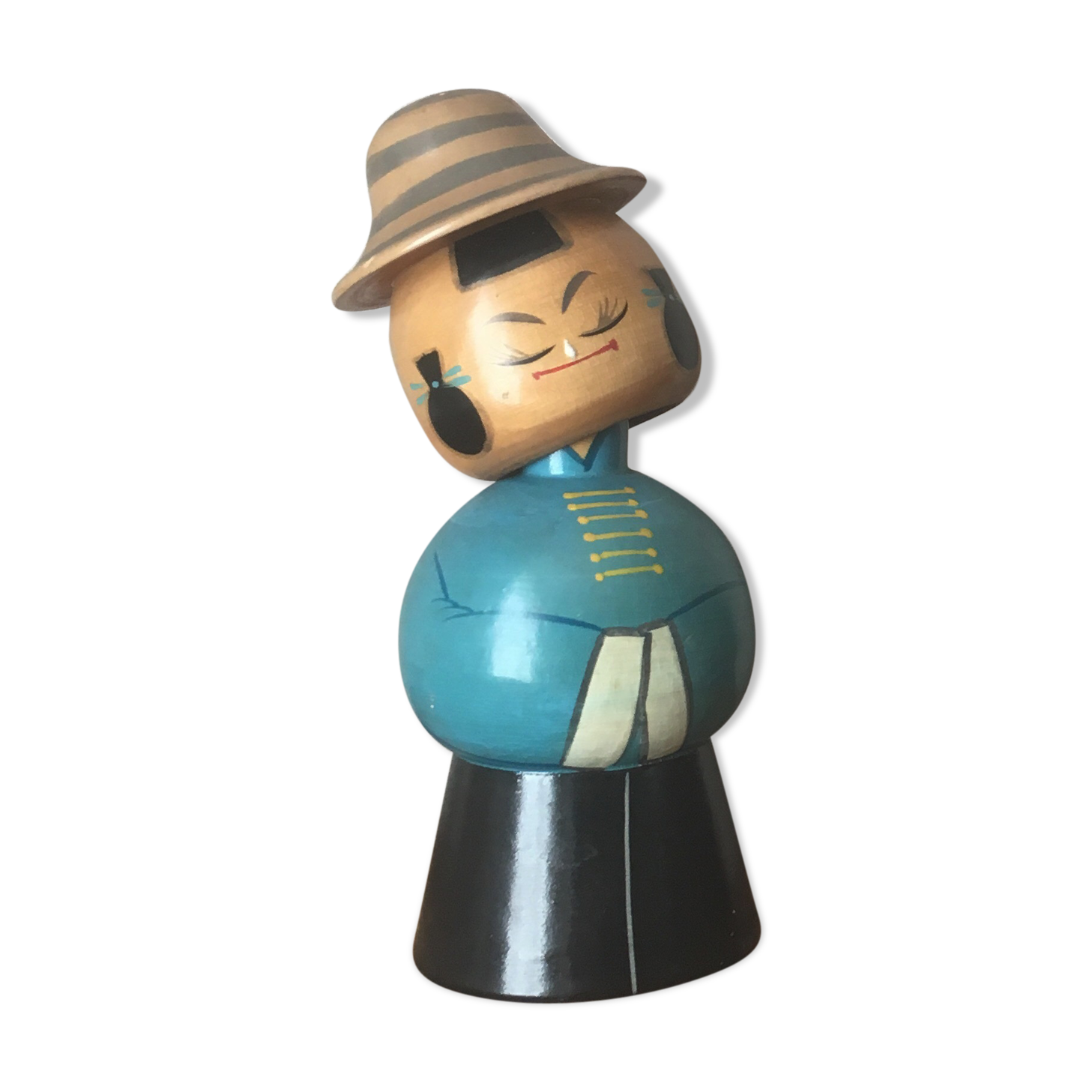 Poupée kokeshi japonaise en bois peinte à la main