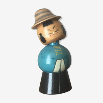 Poupée kokeshi japonaise en bois peinte à la main