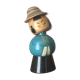 Poupée kokeshi japonaise en bois peinte à la main