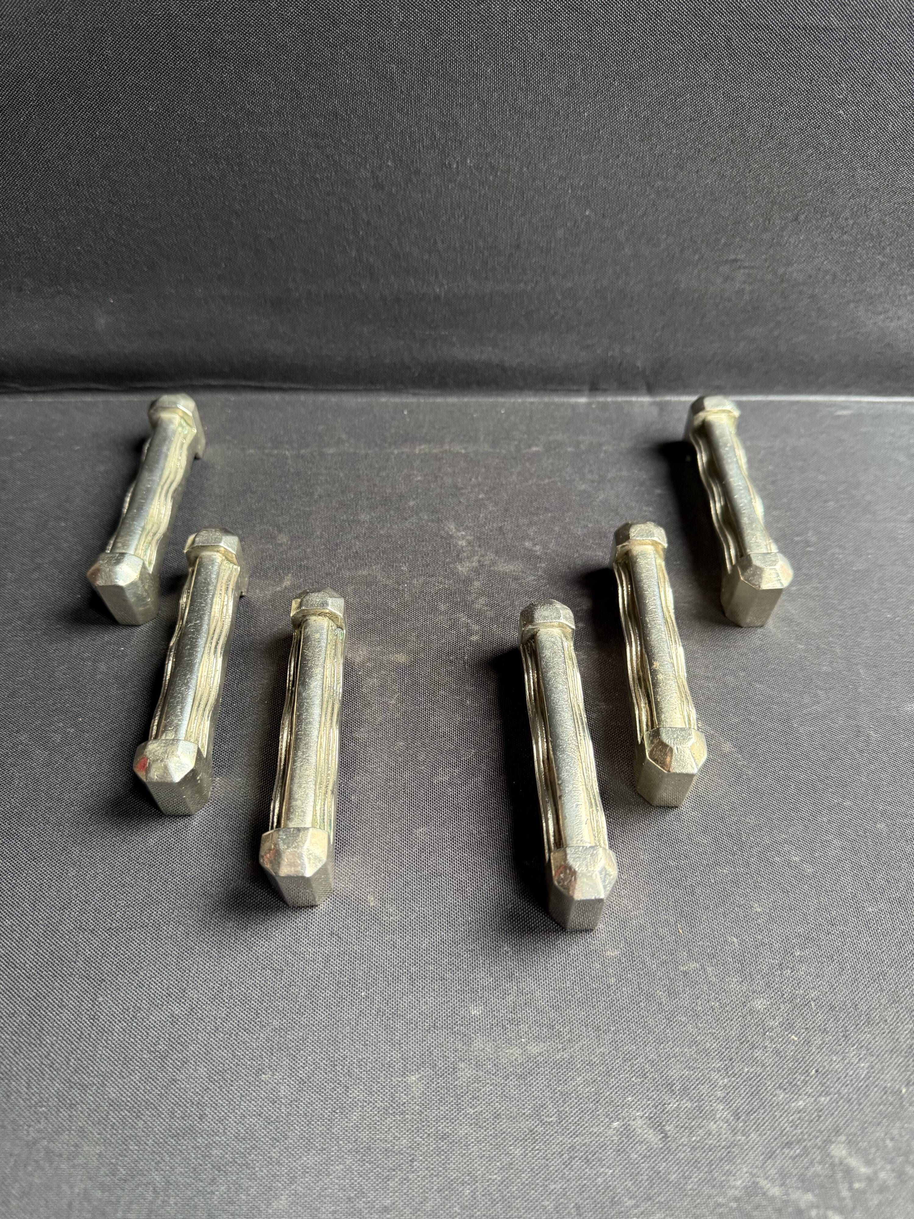 6 Knife rests – Silver-plated bronze – Art deco