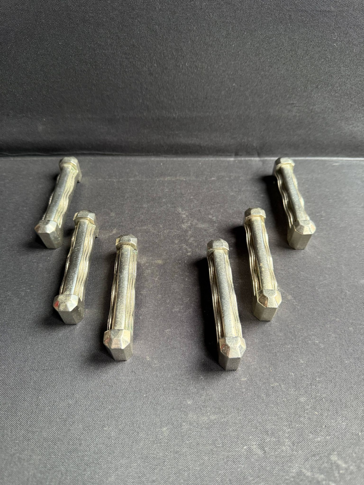 6 Knife rests – Silver-plated bronze – Art deco