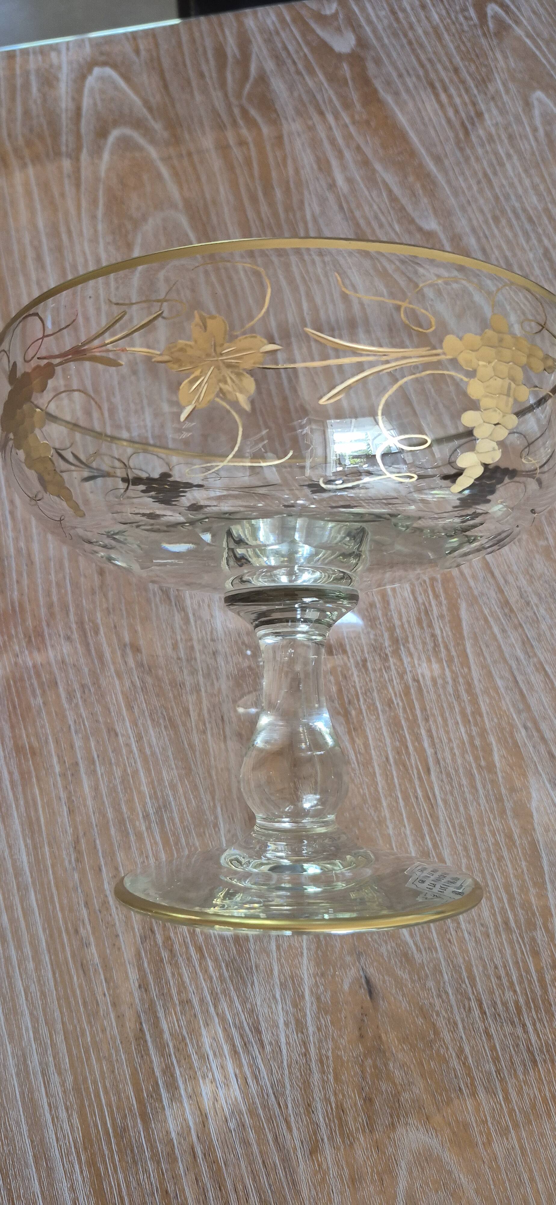 Coupe a fruit dorée a l'or fin
