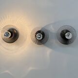 Set of 3 vintage wall lights, metal, France, 1970.