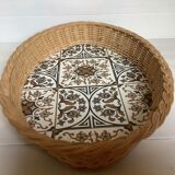 Old oval wicker rattan basket tray