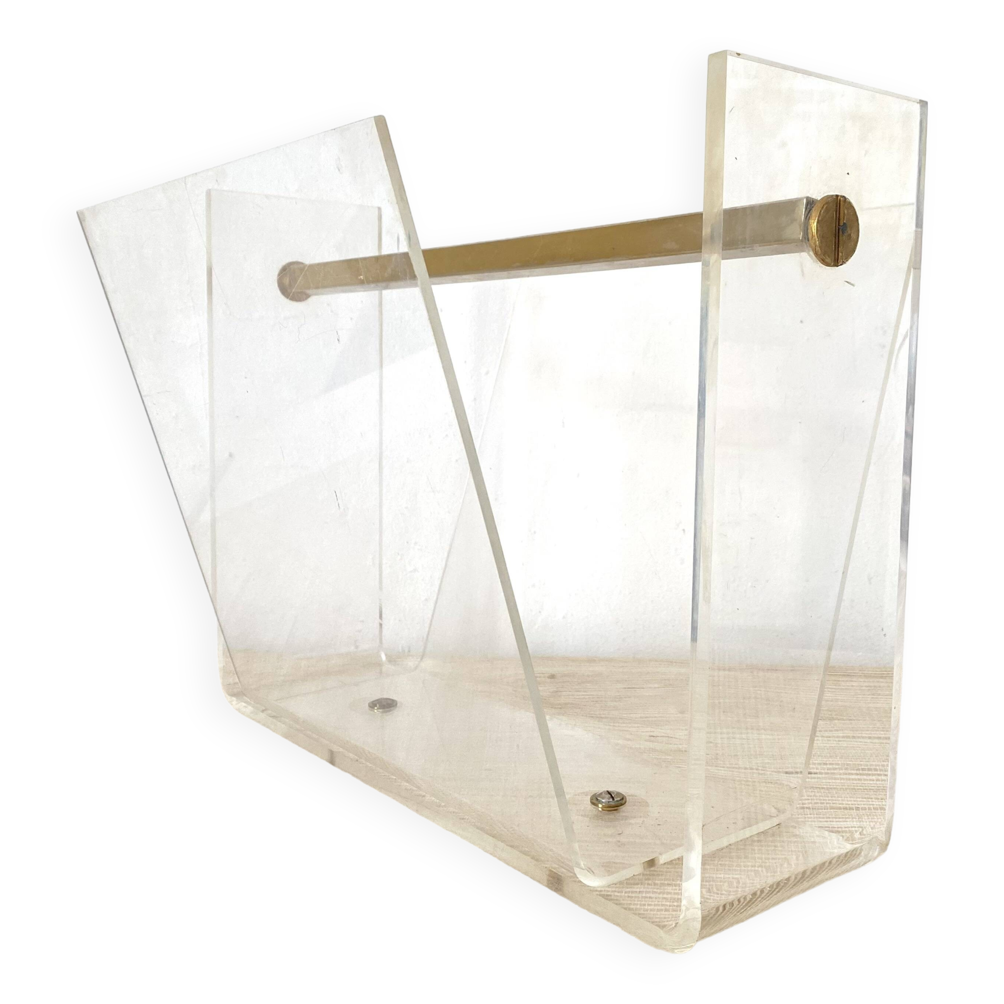 Vintage David Lange magazine rack for Roche Bobois, 1970s