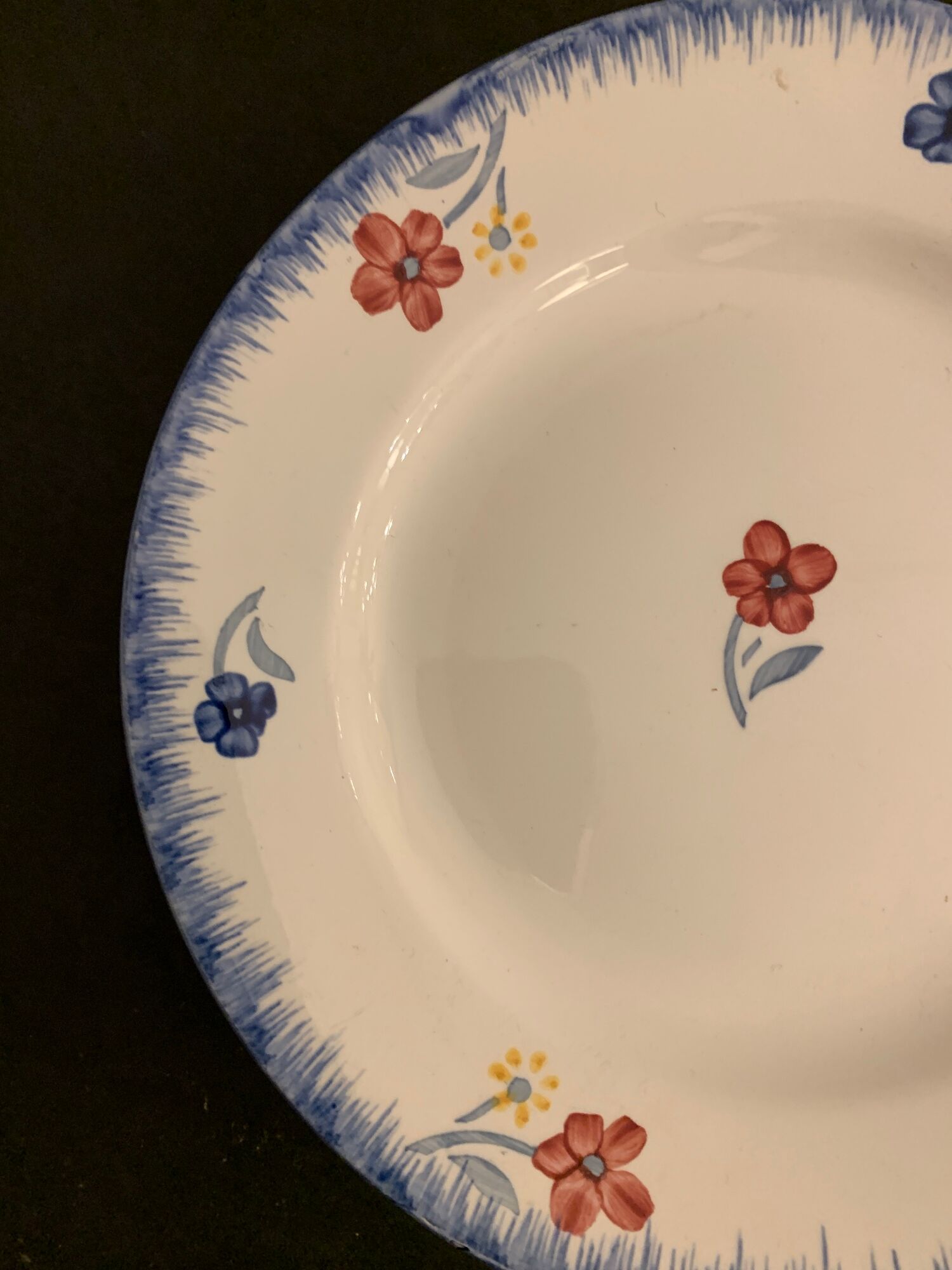 Lot de 6 assiettes plates Digoin Sarreguemines, modèle Mary Lou