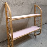 Rattan or bamboo wicker wall shelf