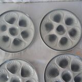 6 Plates oysters mills wolves 430112 shade of gray faience L1