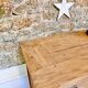 rustic wooden farm buffet with sandblasted finish