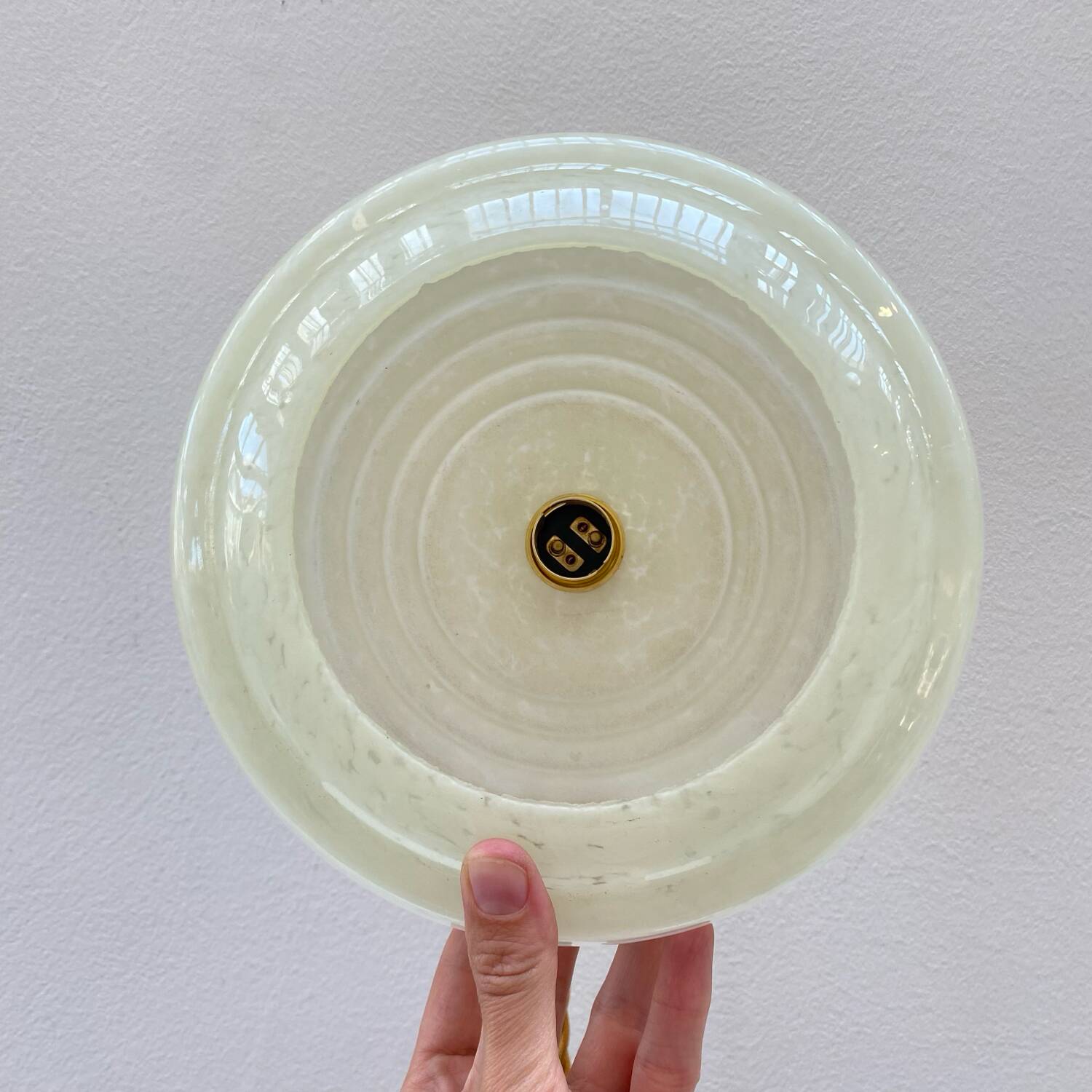 Pair of Art Deco Clichy glass pendant lights