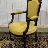 Louis XVI style armchair in beech, late 19th century