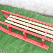 Vintage two-seater luge oak wood 1930s 106 cm