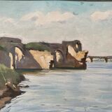 Countersigned lithograph Claude Hemeret Bouquet of blue flowers 43/175