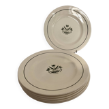 6 flat plates, Marnoz model - E.Charbonnier Salins