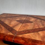 Table basse bar en loupe d'orme 1970