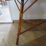 Wooden, bamboo and rattan game table, 1960s