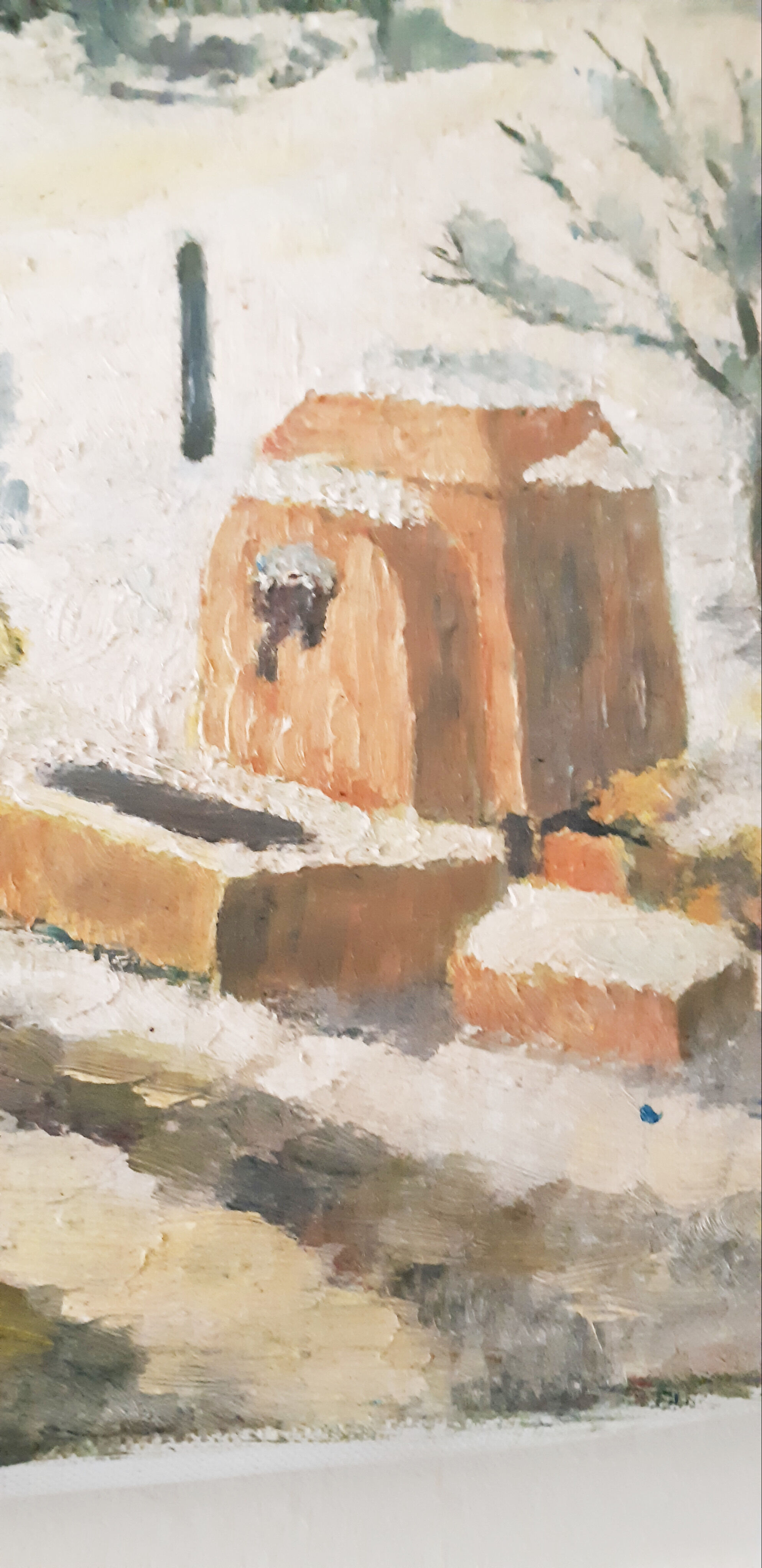 Oil painting snow landscape