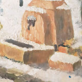 Oil painting snow landscape