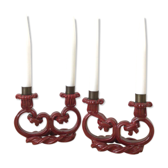 Pair of Vallauris candlestick lamps