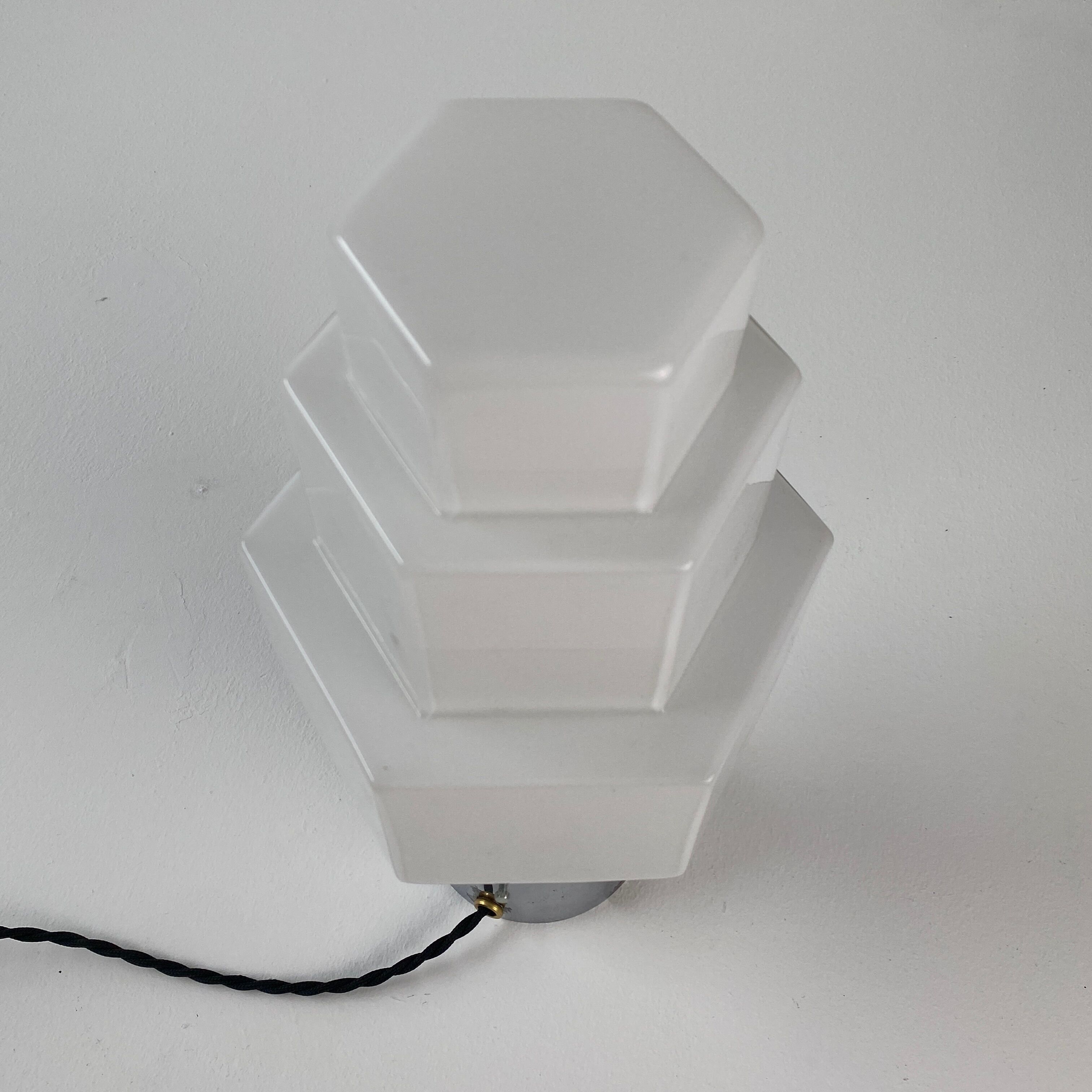 Vintage opaline skyscraper table lamp