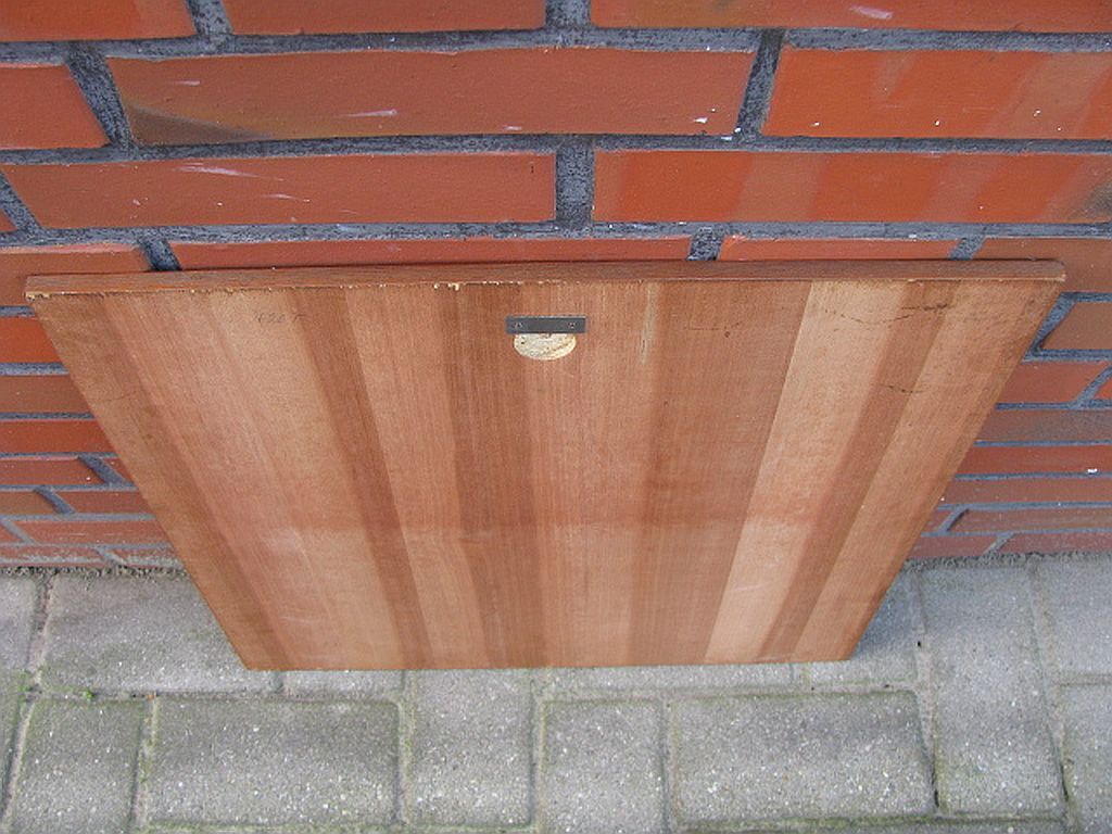 Miroir vintage en teck Danemark 1970 - 49x49cm