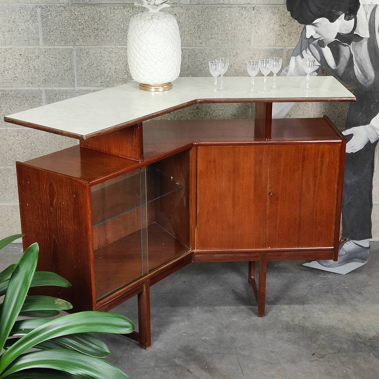 Scandinavian teak bar by Turnidge England 1960s