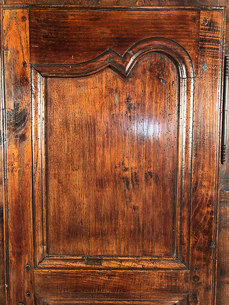 Stained solid wood cap, old walnut door