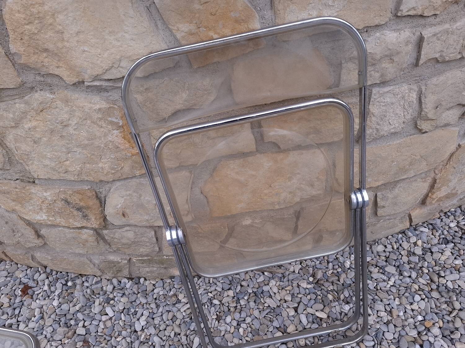 5 vintage 70'S chairs + Giancarlo Piretti Castelli support