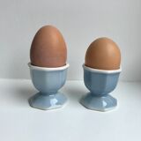 Duo of coquetiers limoges sky blue 50s