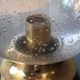 Vintage Limberg table lamp in bubbled glass and brass base