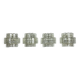 Vistosi manner, set of four large clear murano glass elements sconces. Italy 1970s