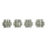 Vistosi manner, set of four large clear murano glass elements sconces. Italy 1970s