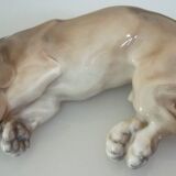 Sleeping dog sculpture, setter, pointer, Royal Copenhagen porcelain