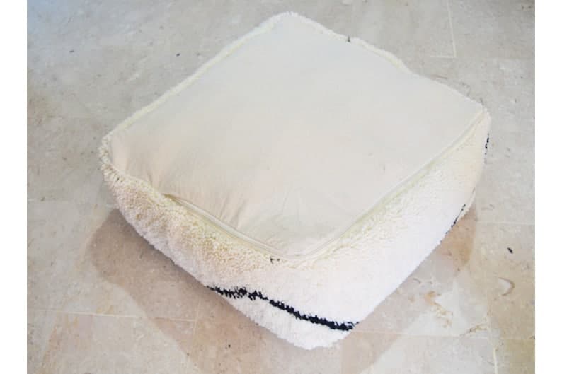 Pouf tapis marocain beni ourain 60 x 60 x 20