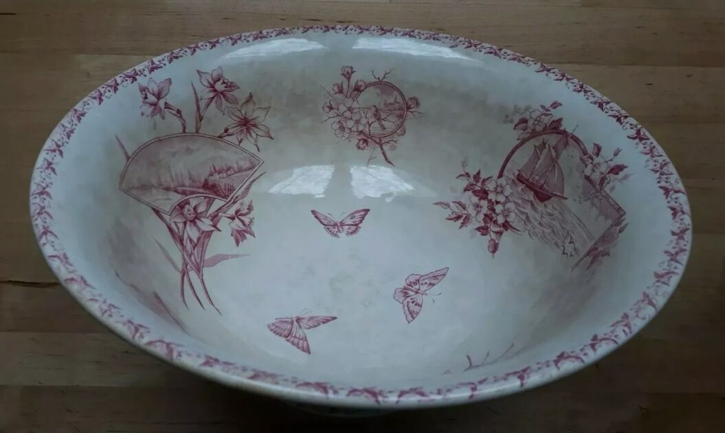 Saladier former earthenware butterflies Badonvilliers