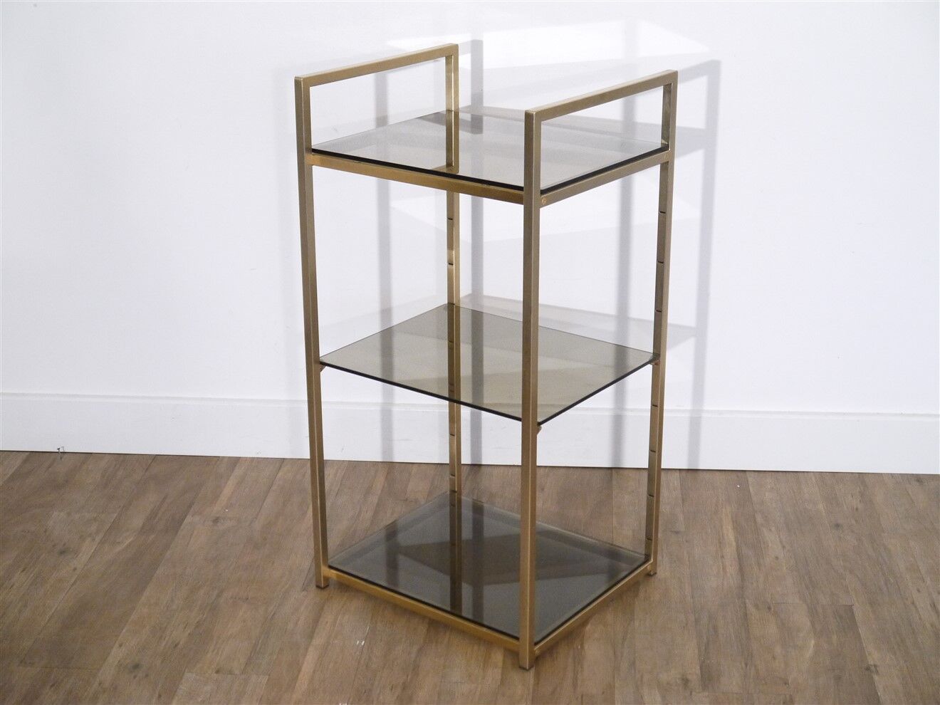 Vintage metal and glass shelf 1970