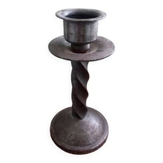 Brutalist Wrought Iron Candle Holder