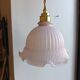 Pale pink vintage glass lamp, gold socket