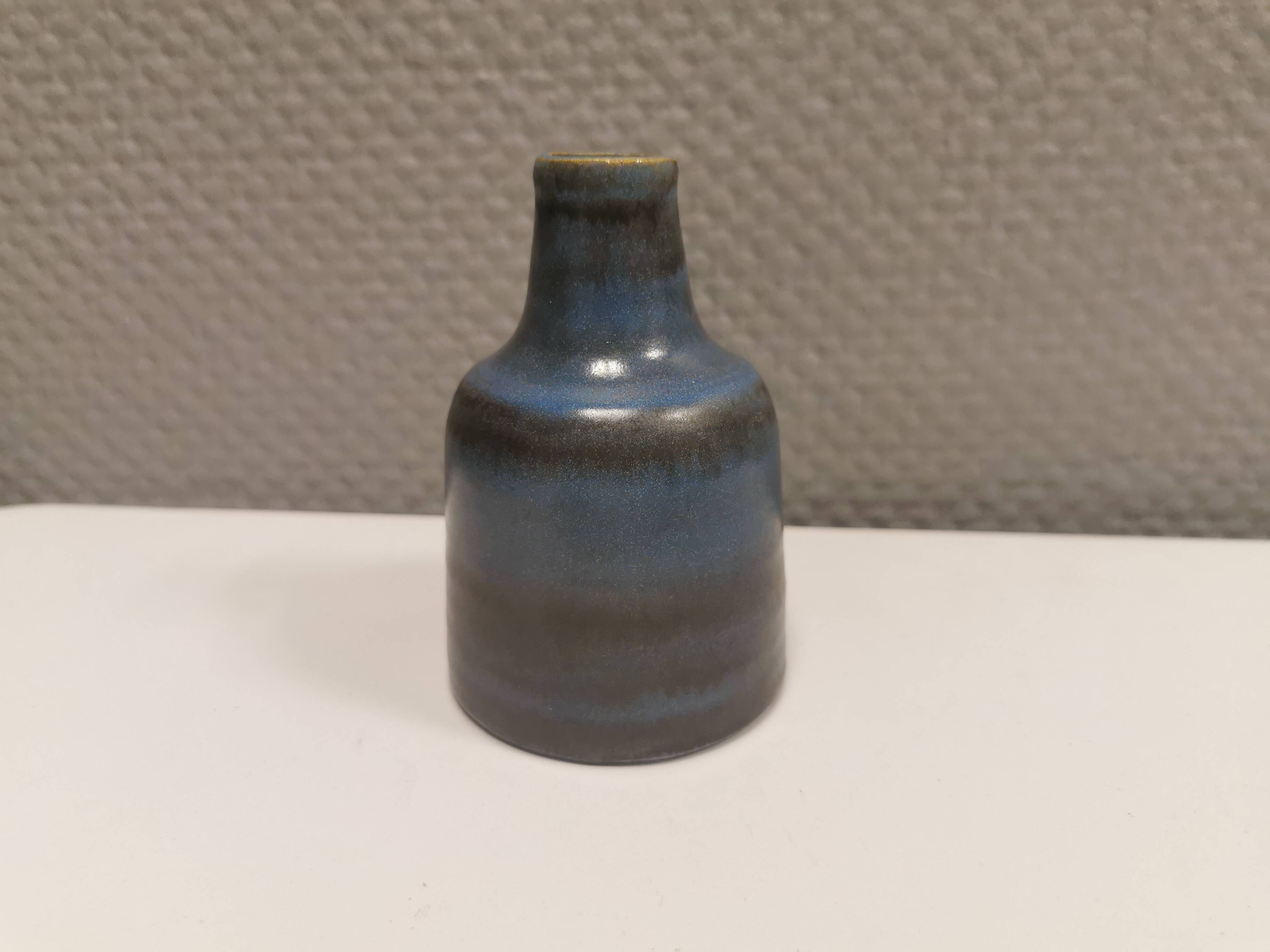 Small Danish ceramic vase in bluish colours/shades