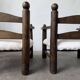Pair of Dudouyt armchairs from the 1950s, oak.