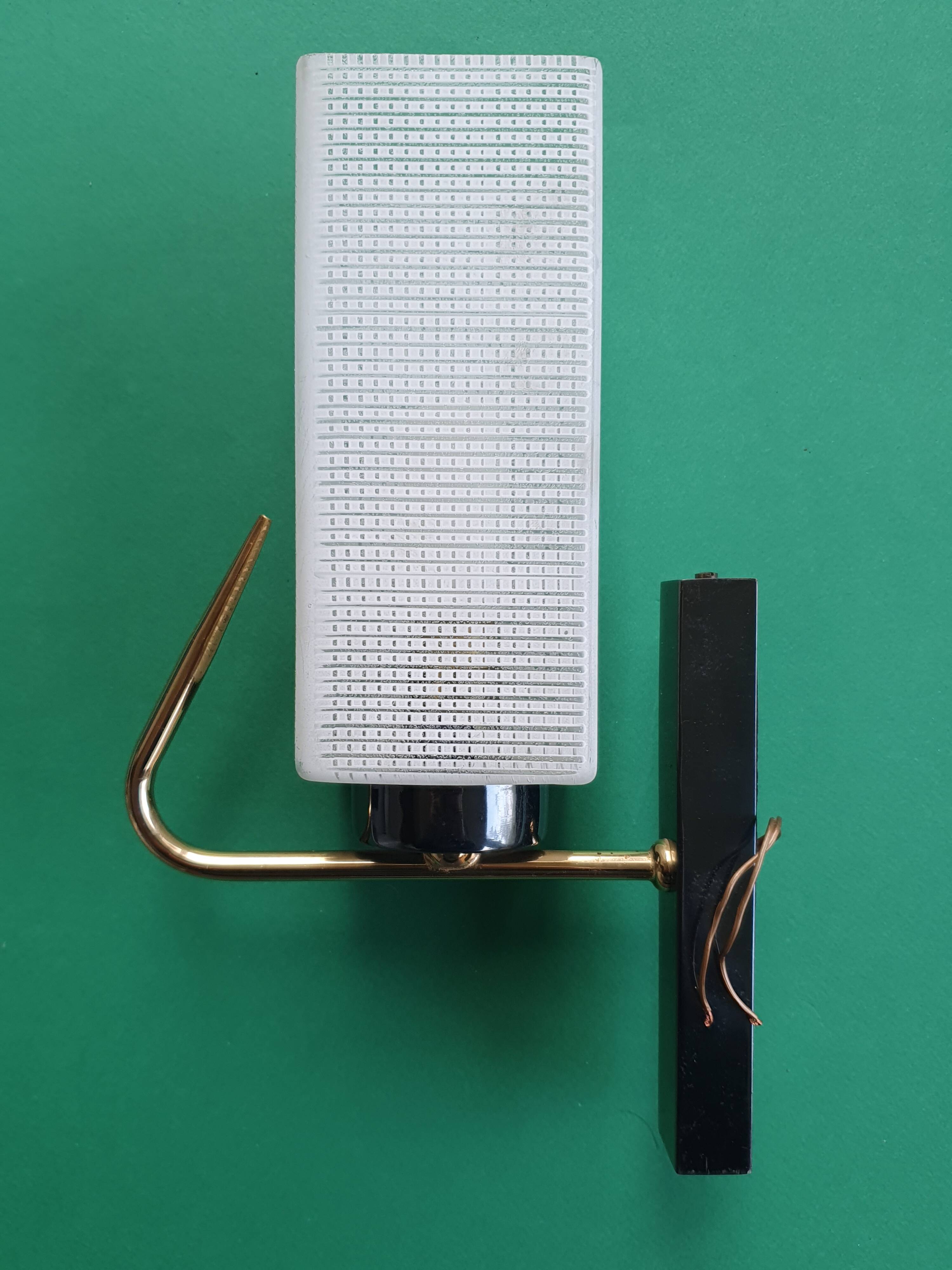 Three antique gold Arlus wall lights from the 50s