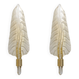 Pair of Barovier & Toso Style Mid-Century Murano Glass Gold Leaf sconces