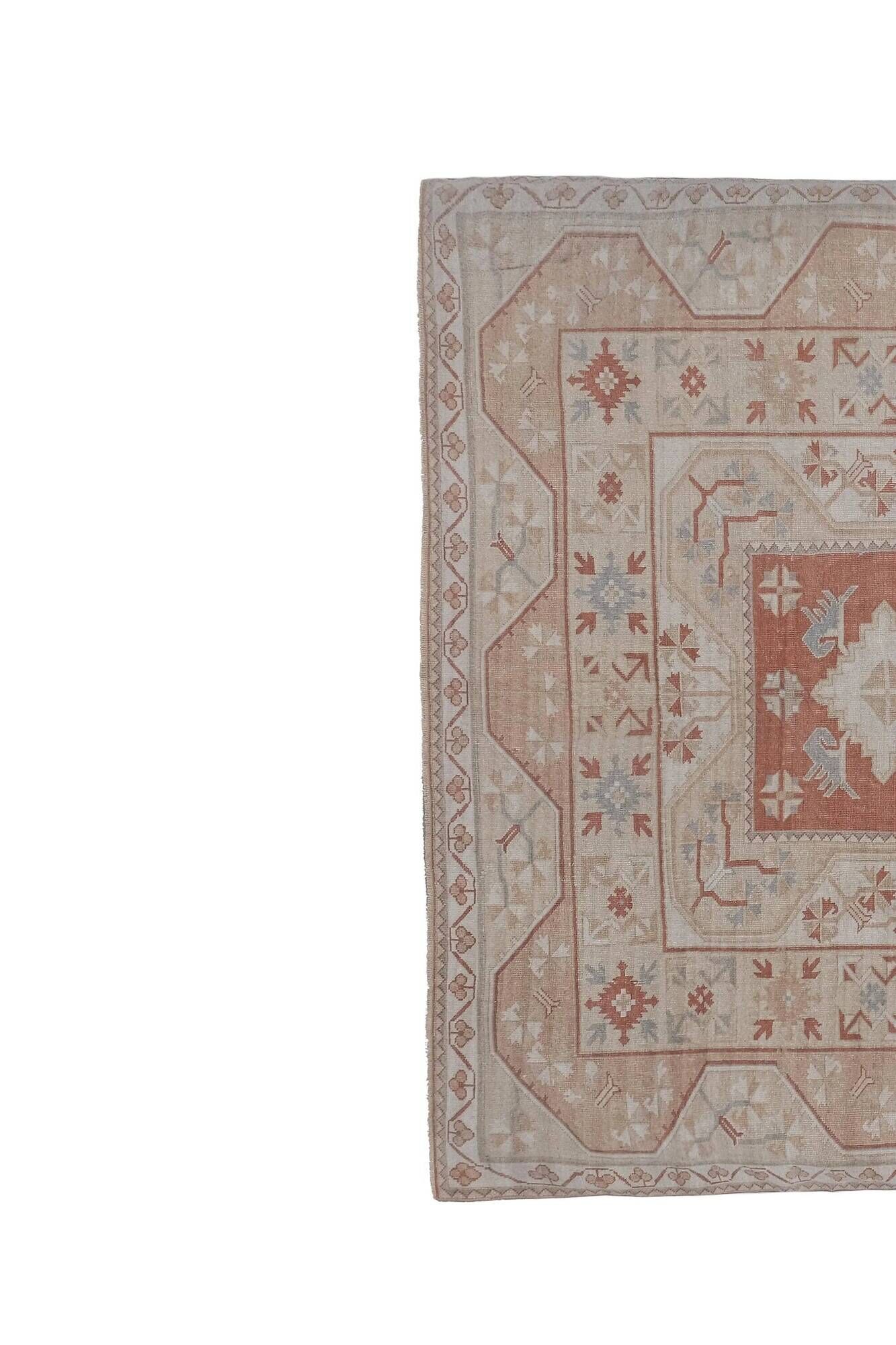 Vintage Turkish rug handmade 199x262 cm