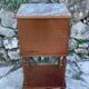 Bedside table in wood marquetry from the 19th century