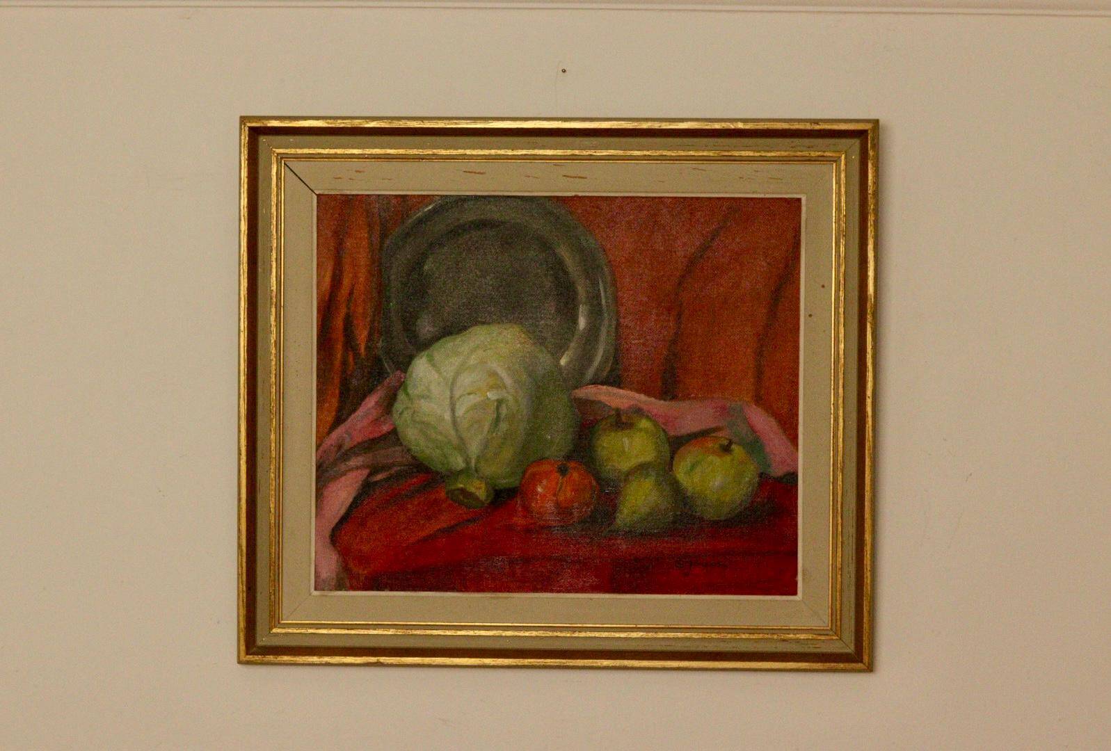 "Still Life with Cabbage and Fruits" by S. Jonsson