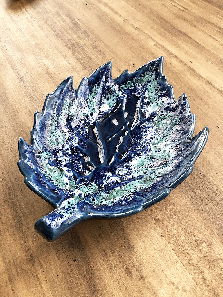 Vallauris blue ceramic sheet dish