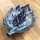Plat feuille céramique bleue Vallauris