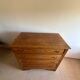 4-drawer chest in raw wood and chrome - art deco style